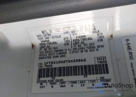 1996 Ford F150 from USA, damaged, VIN 1FTEX15N2TKA33862